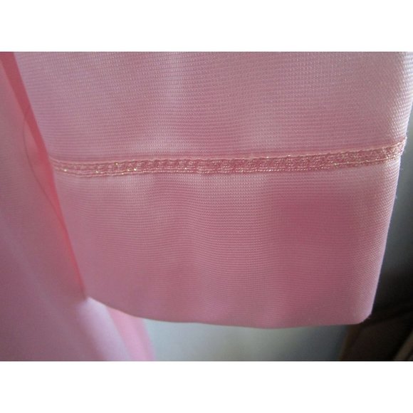 Lady Camille 1X Pink Satin Zip Front Floral Embroidered Quilted Yolk EUC - Picture 15 of 16
